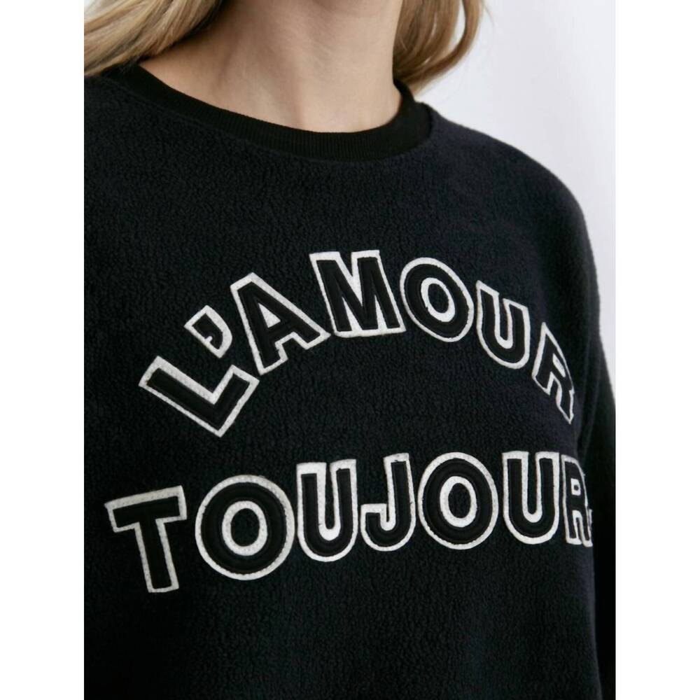 NEW CHRLDR l'amour toujours crewneck top in black